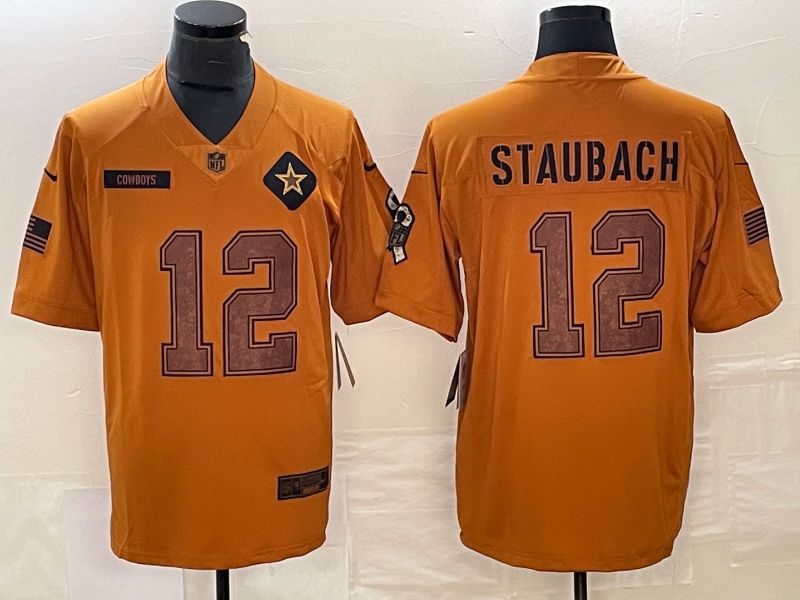 Men Dallas Cowboys #12 Staubach brown Nike 2023 Salute To Service Limited NFL Jersey->dallas cowboys->NFL Jersey